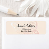Butterfly beige roze retouradres label (Insitu)
