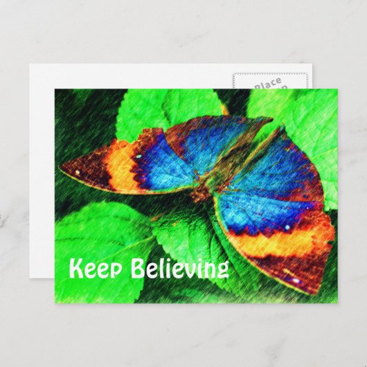 Butterfly Believe Inspirerend Briefkaart (Voorkant / Achterkant)