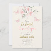 Butterfly betoverd om je te ontmoeten Baby shower  Kaart (Voorkant)