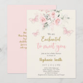 Butterfly betoverd om je te ontmoeten Baby shower  Kaart (Voorkant / Achterkant)
