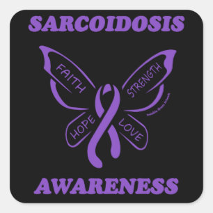 Butterfly/Bewustheid...Sarcoïdose Vierkante Sticker