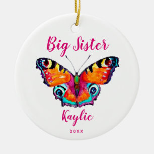 Butterfly Big Sister - Aangepast kerstfeest Keramisch Ornament