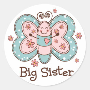 Butterfly Big Sister Ronde Sticker