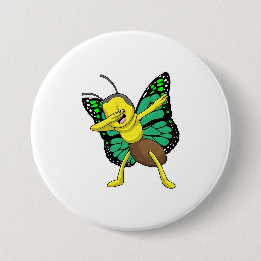 Butterfly bij Hip Hop Dance Dab Ronde Button 7,6 Cm (Voorkant)