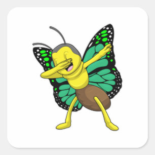 Butterfly bij Hip Hop Dance Dab Vierkante Sticker