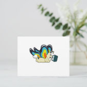 Butterfly bij lezen van boek briefkaart (Staand voorkant)