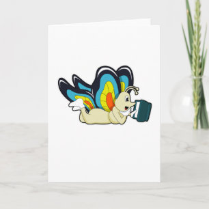 Butterfly bij lezen van boek kaart