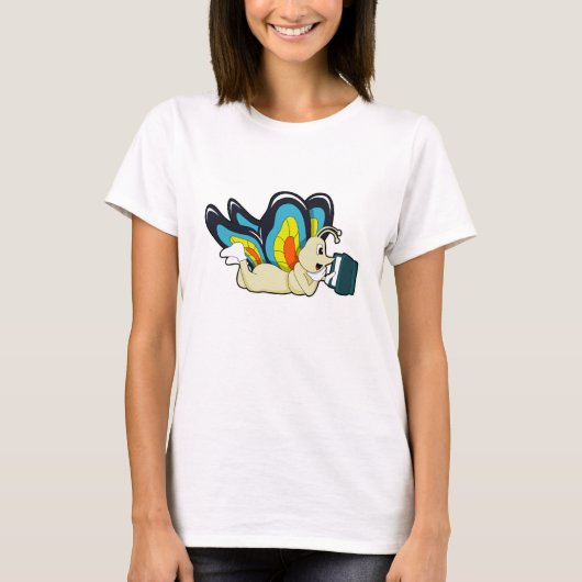 Butterfly bij lezen van boek t-shirt (Voorkant)