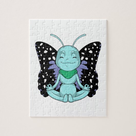 Butterfly bij Yoga Stretching Legs Legpuzzel (Verticaal)