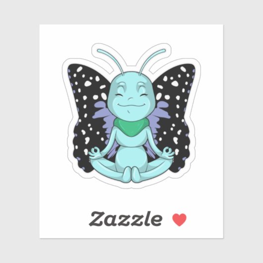 Butterfly bij Yoga Stretching Legs Sticker (Vel)