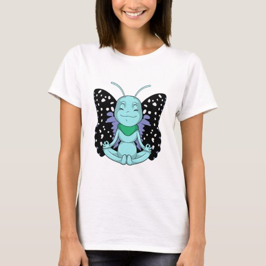 Butterfly bij Yoga Stretching Legs T-shirt (Voorkant)