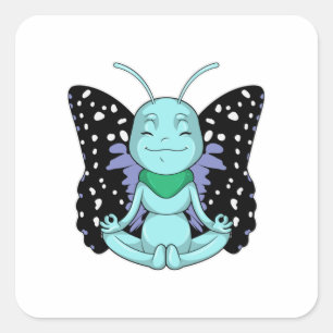 Butterfly bij Yoga Stretching Legs Vierkante Sticker