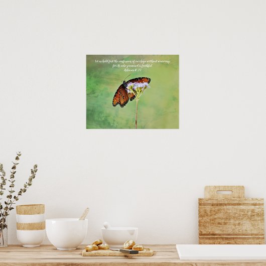Butterfly Bijbelscripts Fotografische kunst Afdruk Poster (Keuken)