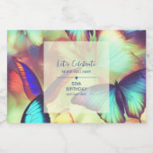 Butterfly Birthday Food Label Voedselcontainer Etiket (Enkel label)