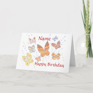 Butterfly Birthday genoemd Kaart