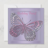 BUTTERFLY BIRTHDAY INVITATIE 2 KAART (Voorkant)