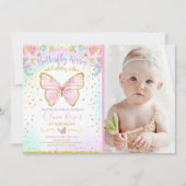 Butterfly Birthday Invitation Butterfly Kaart (Voorkant)