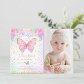 Butterfly Birthday Invitation Butterfly Kaart (Staand voorkant)