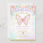 Butterfly Birthday Invitation Butterfly Kaart (Voorkant)
