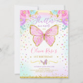 Butterfly Birthday Invitation Butterfly Kaart (Voorkant)