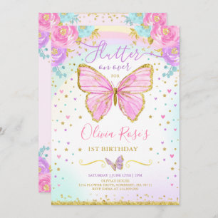 Butterfly Birthday Invitation Butterfly Kaart