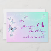 Butterfly Birthday Invitation Kaart (Voorkant)