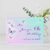 Butterfly Birthday Invitation Kaart (Staand voorkant)