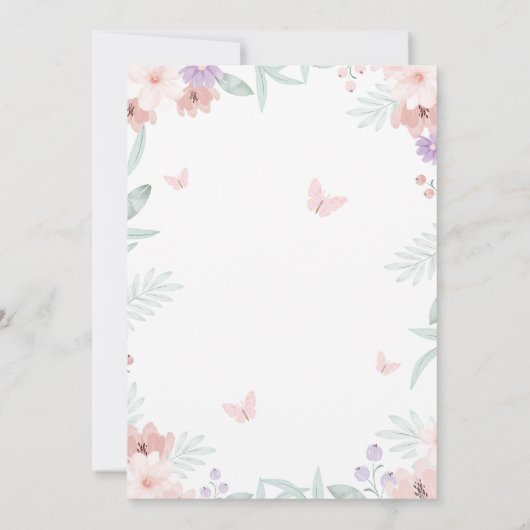 Butterfly Birthday Kaart (Achterkant)