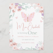 Butterfly Birthday Kaart (Voorkant / Achterkant)