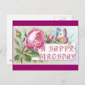 Butterfly Birthday-kaart Briefkaart (Voorkant / Achterkant)