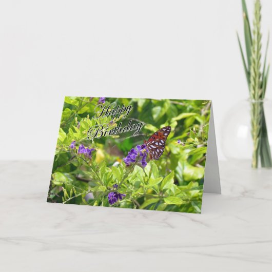Butterfly Birthday Kaart - Golfvriendin (Voorkant)
