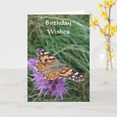 Butterfly Birthday-kaart Kaart (Gele Bloem)