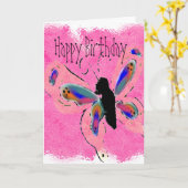 Butterfly Birthday-kaart Kaart (Gele Bloem)
