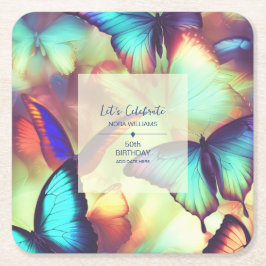 Butterfly Birthday Paper Onderzetter