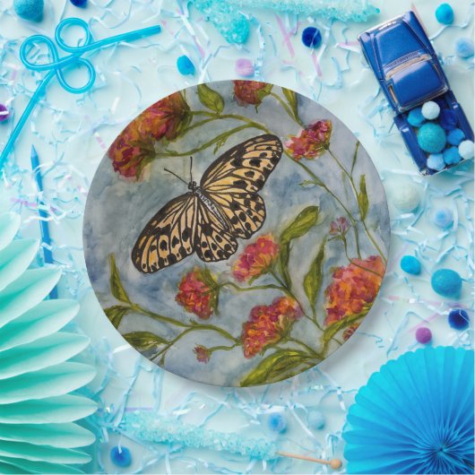 Butterfly Birthday Paper Plates Papieren Bordje (Feest)
