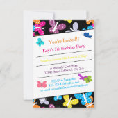 Butterfly Birthday Party - 3x5 Uitnodiging (Voorkant)