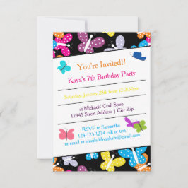 Butterfly Birthday Party - 3x5 Uitnodiging