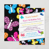 Butterfly Birthday Party - 3x5 Uitnodiging (Voorkant / Achterkant)