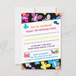 Butterfly Birthday Party - 3x5 Uitnodiging