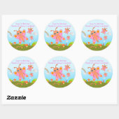 Butterfly Birthday Party bedankt voor jullie aanda Ronde Sticker (Vel)