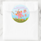 Butterfly Birthday Party bedankt voor jullie aanda Ronde Sticker (Tas)