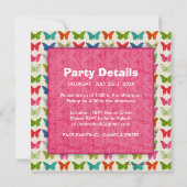 Butterfly Birthday Party Invitation Kaart (Achterkant)