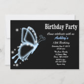 Butterfly Birthday Party Invitation Kaart (Voorkant)