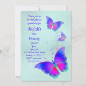 Butterfly Birthday Party Invitation Kaart (Voorkant)
