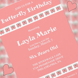 Butterfly Birthday Party Kaart