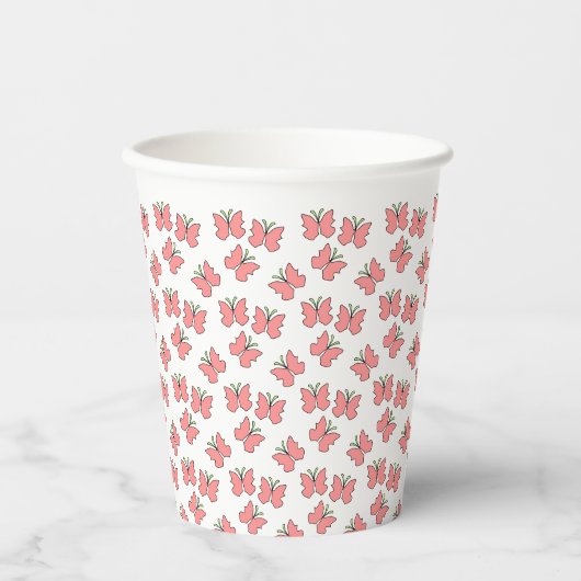 Butterfly Birthday Party Papieren Bekers (Voorkant)