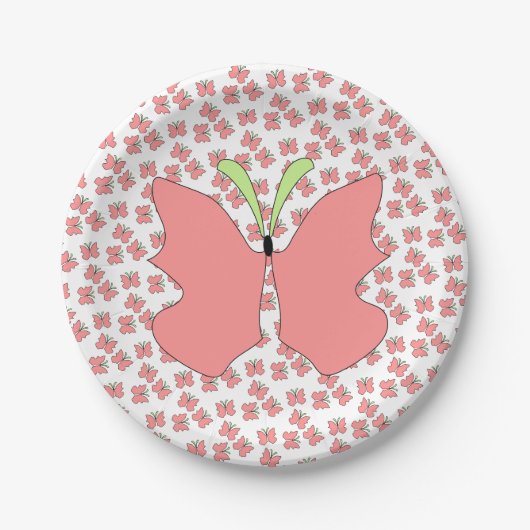 Butterfly Birthday Party Papieren Bordje (Voorkant)