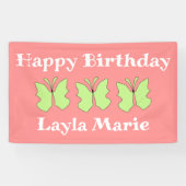 Butterfly Birthday Party Spandoek (Horizontaal)