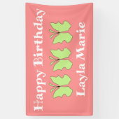 Butterfly Birthday Party Spandoek (Verticaal)