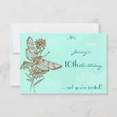 Butterfly Birthday RSVP-kaart Kaart (Voorkant)